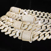 8mm-22mm 925 Silver Moissanite Cuban Link Chain